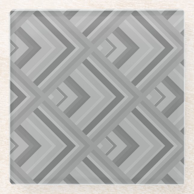 Dessous-de-verre En Verre Motif à échelle grise (Devant)