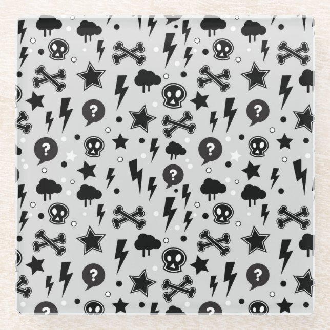 Dessous-de-verre En Verre Motif à la mode (Devant)