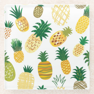 Dessous-de-verre En Verre Motif à la mode d'ananas