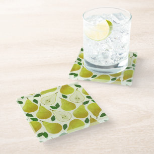 Dessous-de-verre En Verre Motif à poires vertes