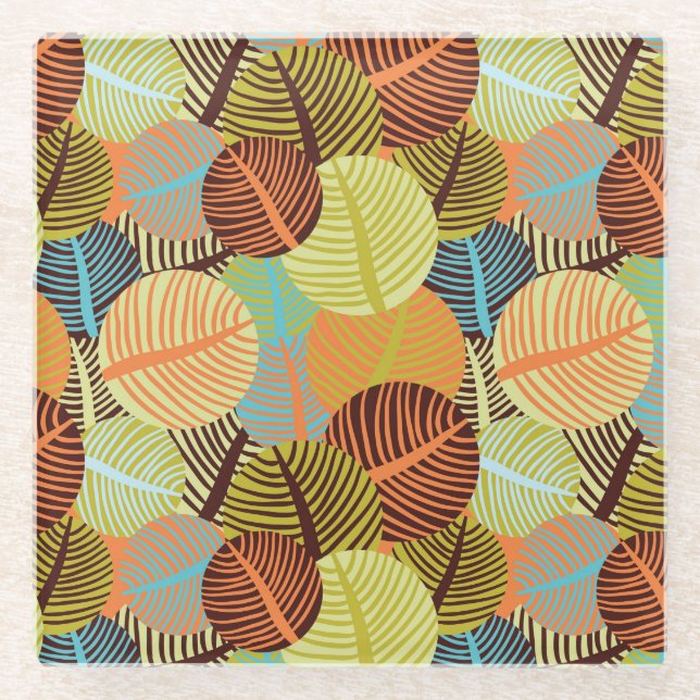 Dessous-de-verre En Verre Motif abstrait (Devant)