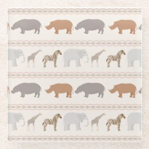 Dessous-de-verre En Verre Motif africain 1 d'animaux