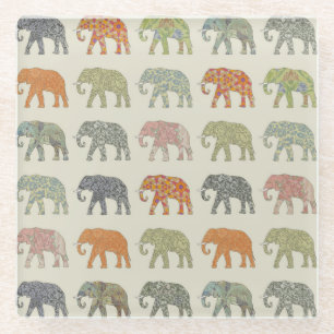 Dessous-de-verre En Verre Motif animal coloré éléphant