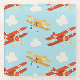 Dessous-de-verre En Verre Motif Arrière - plan des nuages des plans vintages