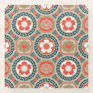 Dessous-de-verre En Verre Motif asiatique : Design géométrique élégant