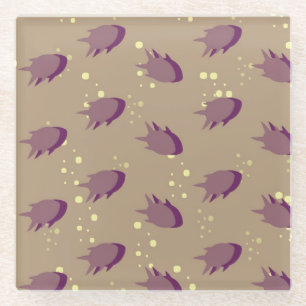 Dessous-de-verre En Verre motif avec des poissons