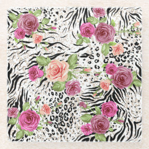 Dessous-de-verre En Verre Motif avec des posters de animaux