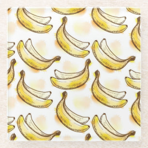 Dessous-de-verre En Verre Motif avec la banane