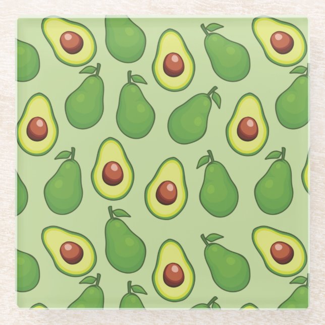 Dessous-de-verre En Verre Motif Avocado (Devant)