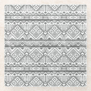 Dessous-de-verre En Verre Motif aztèque géométrique abstrait 2