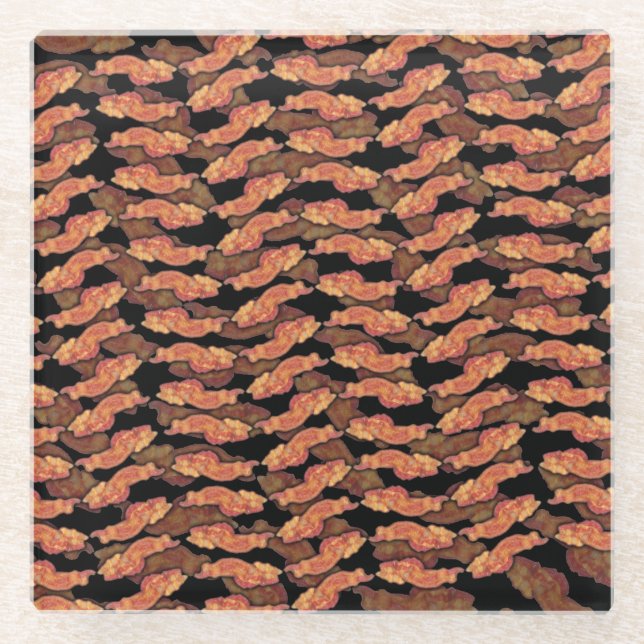 Dessous-de-verre En Verre Motif Bacon (Devant)