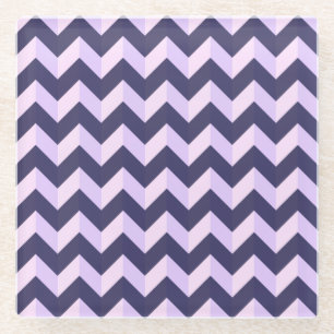 Dessous-de-verre En Verre Motif Chevron Violet