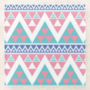 Dessous-de-verre En Verre Motif coloré aztèque tribal