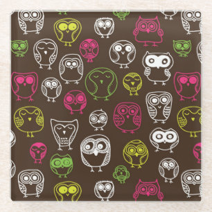 Dessous-de-verre En Verre Motif coloré d'arrière - plan de griffonnage de