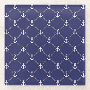 Dessous-de-verre En Verre Motif d'Ancre
