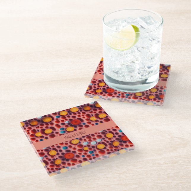 Dessous-de-verre En Verre Motif d'aquarelle Gin Tonic Soda (Incliné)