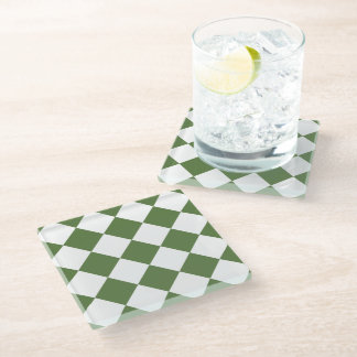 Dessous-de-verre En Verre Motif Dark Green Diamond