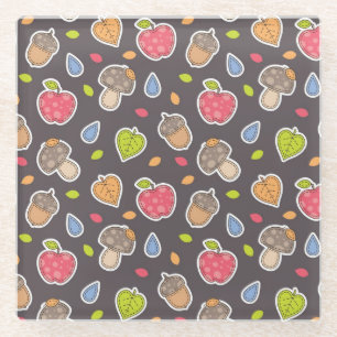 Dessous-de-verre En Verre motif d'automne