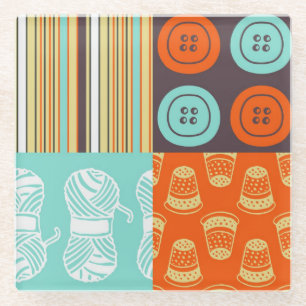 Dessous-de-verre En Verre motif de Bruit-art - cousant