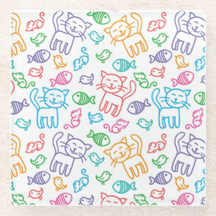 Dessous-de-verre En Verre motif de chat