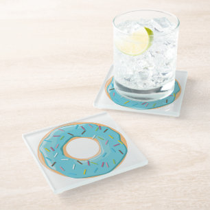 Dessous-de-verre En Verre Motif de Donuts Colorés Rétro pour une Fête Amusan
