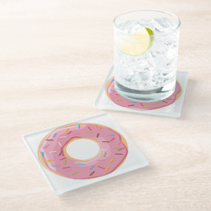 Dessous-de-verre En Verre Motif de Donuts Colorés Rétro pour une Fête Amusan