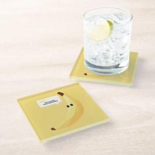 Dessous-de-verre En Verre Motif de fête drôle de jeux de mots sur la banane,