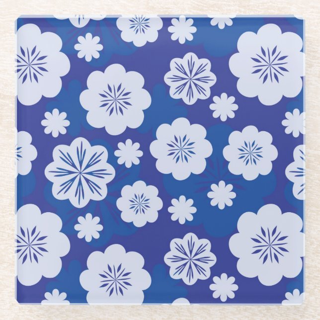 Dessous-de-verre En Verre motif de fleur (Devant)