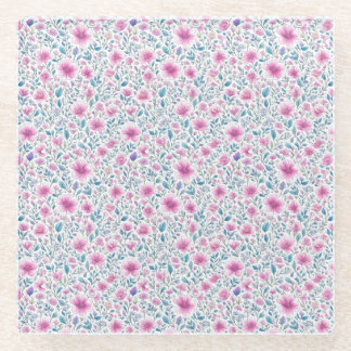 Dessous-de-verre En Verre motif de fleurs