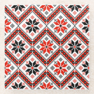 Dessous-de-verre En Verre Motif de fleurs bulgare