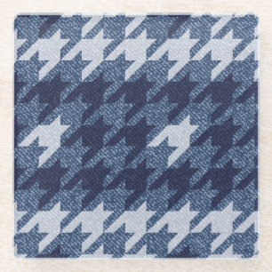 Dessous-de-verre En Verre Motif de fond en jeans à tartan pied-de-poule
