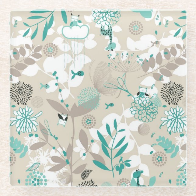 Dessous-de-verre En Verre Motif de jardin (Devant)