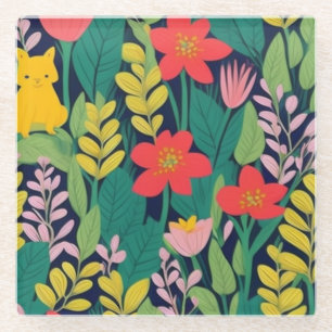 Dessous-de-verre En Verre Motif de jungle