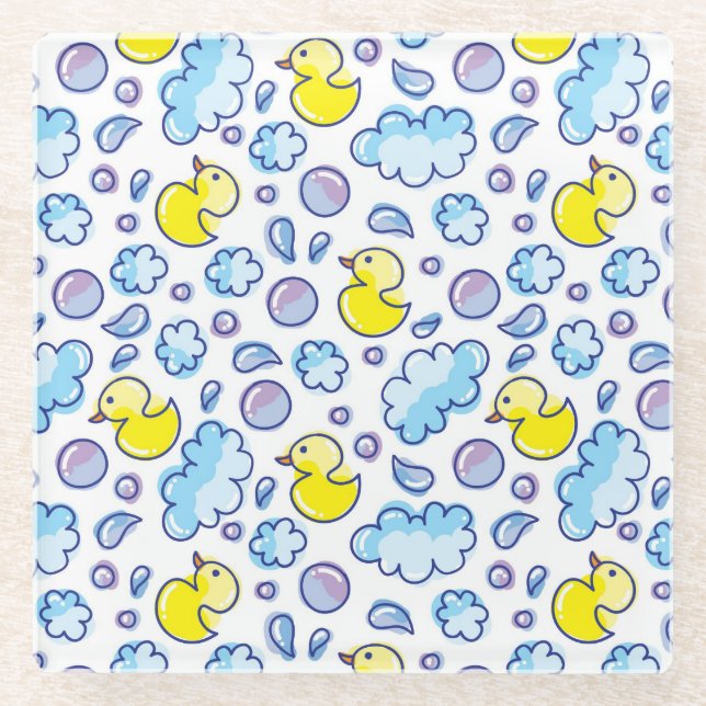 Dessous-de-verre En Verre motif de lavage (Devant)