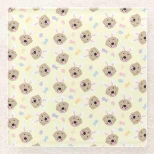 Dessous-de-verre En Verre Motif de l'épreuve de Pâques Bunny