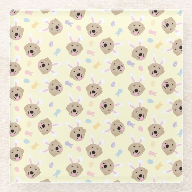 Dessous-de-verre En Verre Motif de l'épreuve de Pâques Bunny (Devant)