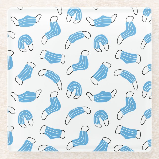 Dessous-de-verre En Verre motif de masque Médicale (Devant)