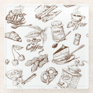 Dessous-de-verre En Verre Motif de papier