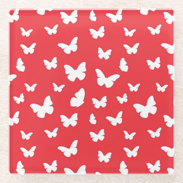 Dessous-de-verre En Verre Motif de papillon (Devant)