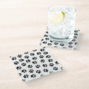 Dessous-de-verre En Verre Motif De Pâtes, Paniers De Chien, Paniers Noirs