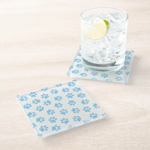 Dessous-de-verre En Verre Motif De Pâtes, Poches De Chien, Bébé Pâtes Bleues
