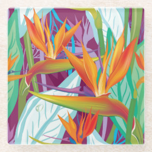 Dessous-de-verre En Verre Motif de Strelitzia