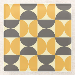 Dessous-de-verre En Verre Motif de style moderne et géométrique du milieu du