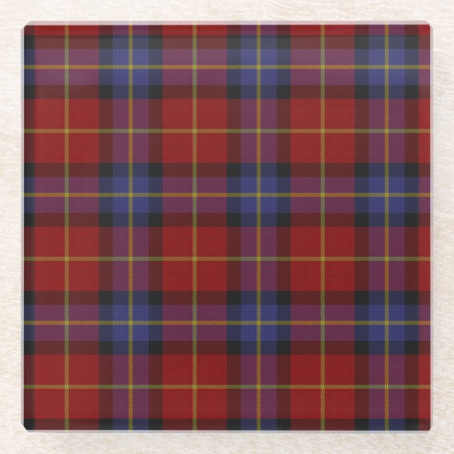 Dessous-de-verre En Verre Motif de tartan (Devant)
