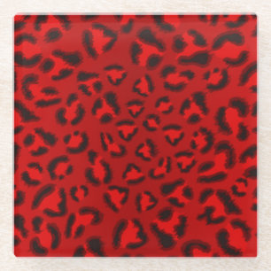 Dessous-de-verre En Verre motif de texture léopard rose.