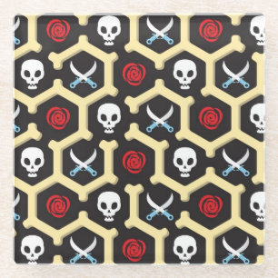 Dessous-de-verre En Verre Motif de thème de bandit