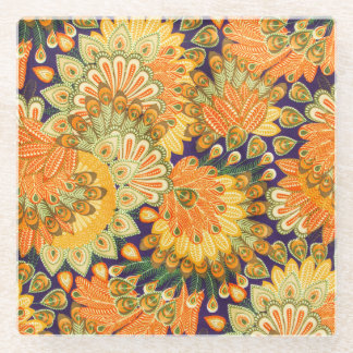 Dessous-de-verre En Verre motif de tissu vintage : texture de gros plan.