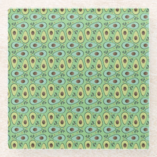 Dessous-de-verre En Verre Motif de verdure de demi-avocat amusant