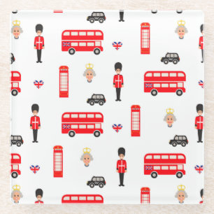 Dessous-de-verre En Verre Motif des symboles d'Angleterre