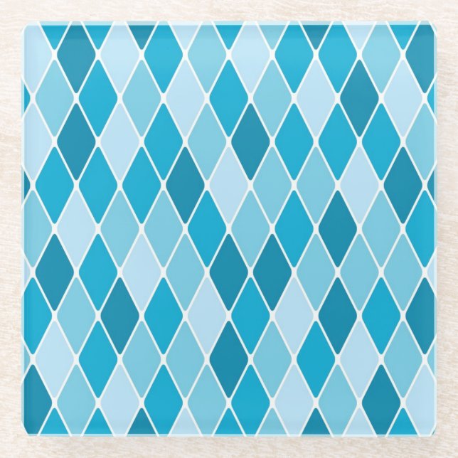 Dessous-de-verre En Verre Motif d'hiver de harlequin (Devant)